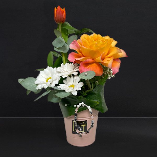 Duo Fleurs et Bracelet de Quartz