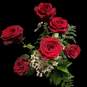 Bouquet de 6 roses rouge Fleuriste Foliole expert en livraisons le même jours