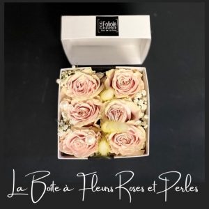 la boite a fleurs roses et perles fleuristefoliole.com