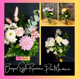 Fête des mères Bouquet style Rosemère pour maman livraison rapide même jour fleuriste foliole Rosemère
