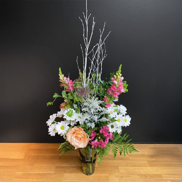 Funeraire arrangement Rose en vase